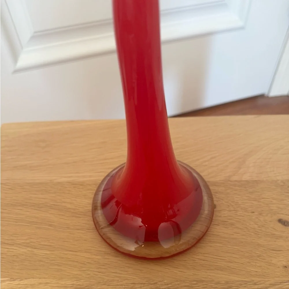 Vintage MCM Italian Murano Venini Twisted Spiral Art Glass Vase 20